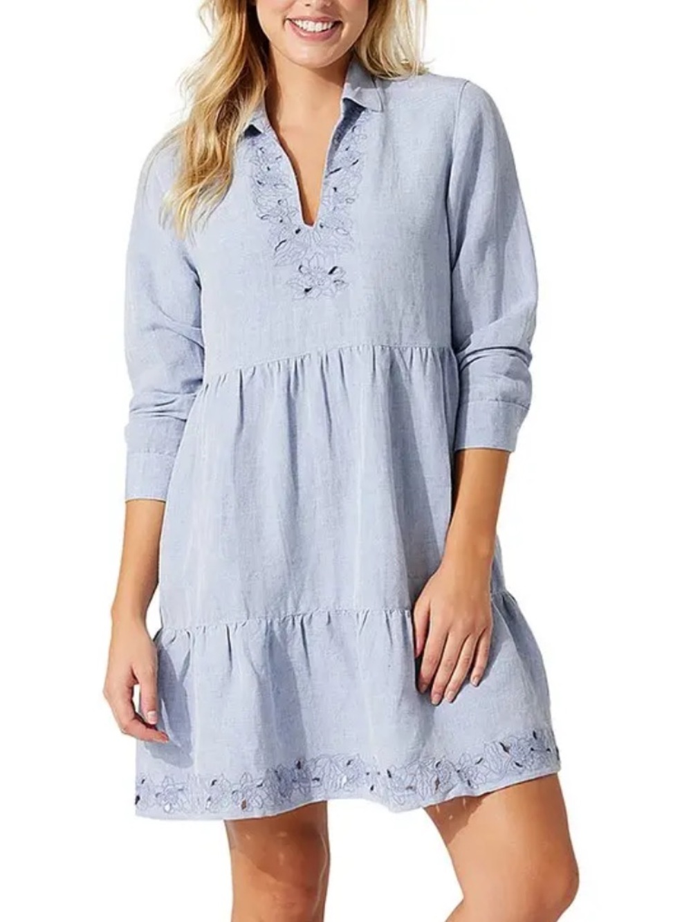 Tommy Bahama St. Lucia Embroidered Light Blue Dress Swim Coverup